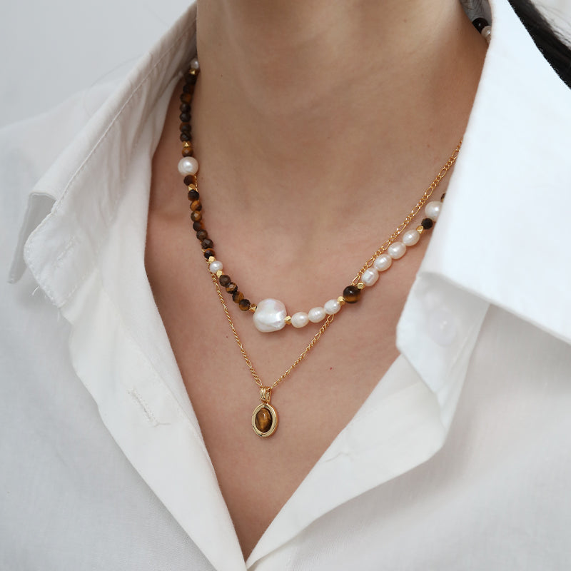 Amber Pearl Necklace