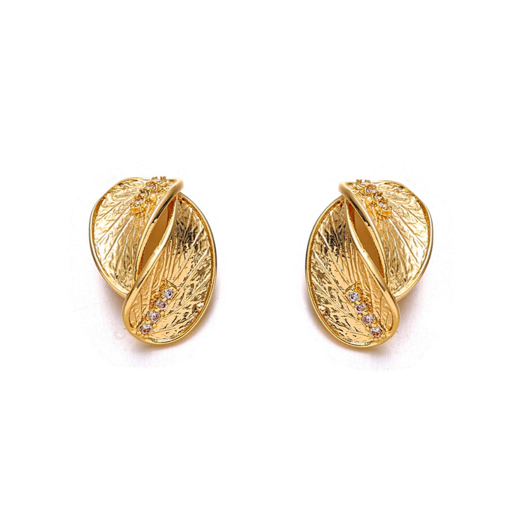 Double Gold Leaf Earrings