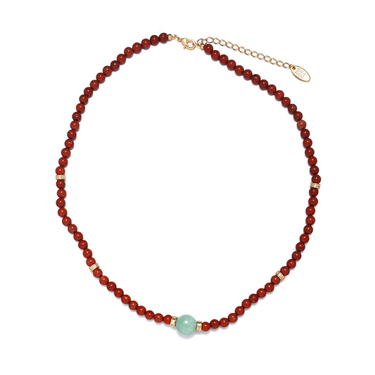 Hello Red Agate Necklace