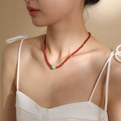 Hello Red Agate Necklace