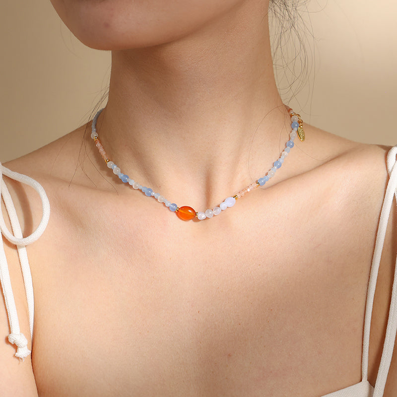 Orange Sea Sunset Necklace