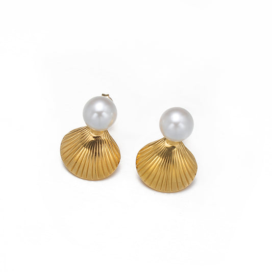 Seashell Splendor Pearl Earrings