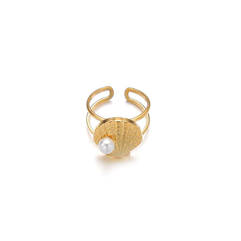 Seashell Splendor Pearl Ring